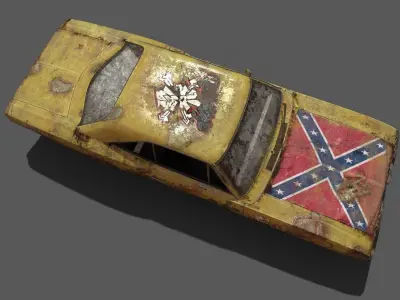 Post apocalyptic car Free 3D model