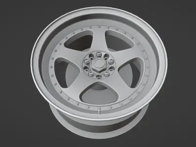 Rays Nismo LMGT1 - 3 Piece Wheels - Game Ready Low-poly 3D model