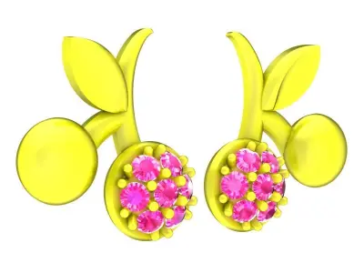 6306 luxury fruit diamond earrings 3D print model