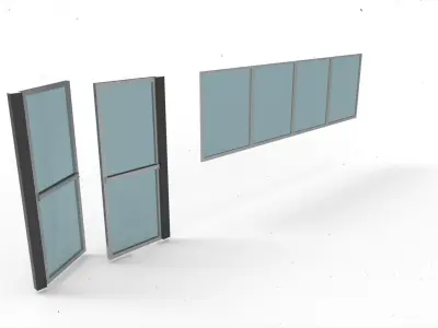 door window glass 2 3D model