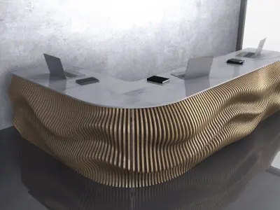 Parametric Wavy Wooden Furniture 12 -  CNC files for cutting 3D model