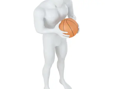 Abstract mannequin with basketball ball 158 3D model