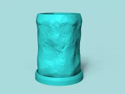 Vase 16 with Plate - Simple Plant Pot - Home Decor 3D print model