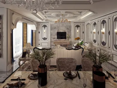 Luxury VIP Living scene 3D model