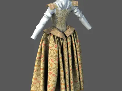 XVII CENTURY DRESS 3D model