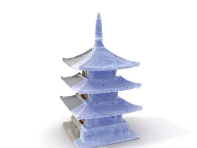 Traditional Pagoda Architecture model pack Low-poly 3D model