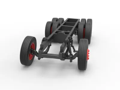 Chassis of Vintage GATR Racing Semi truck Scale 1 to 25 3D print model