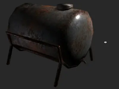 rusty water storage tank Free low-poly 3D model