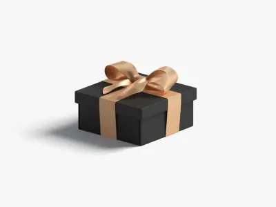 Gift boxes set - 3 box shapes Low-poly 3D model
