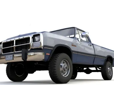 DODGE POWER RAM 250 1993 Single Cab 3D model