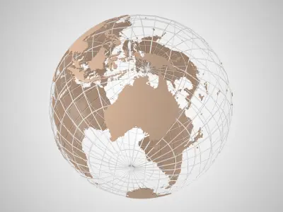 Globe News Skeleton Beige Latte Color 3D model