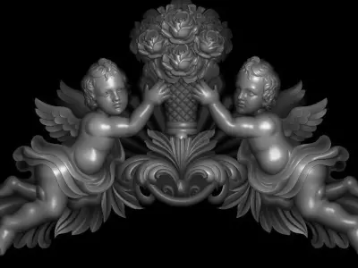 3d model of flowers and leaves 3D print model