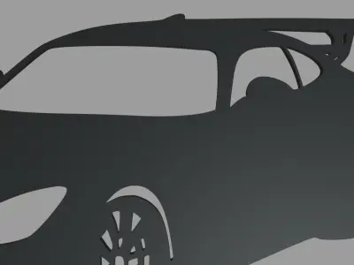 Mercedes-Benz AMG GT Wall Silhouette 3D print model