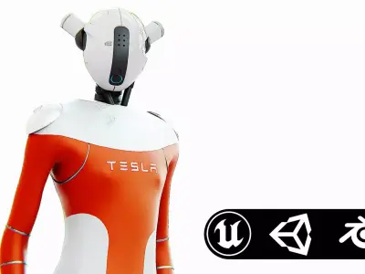 TESLA ROBOT V-3 Rigged for Unreal Engine - Unity - MIXAMO 3D model