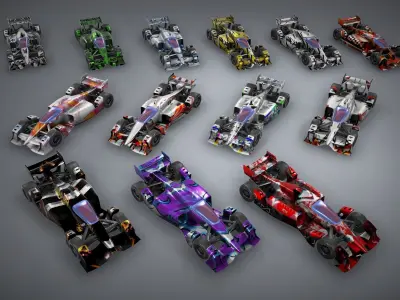 F1 Racing Car Model 4 Low-poly 3D model