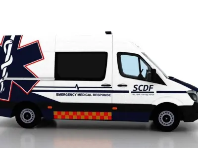 Mercedes Benz Sprinter L2H2 2015 Singapore Ambulance 2 3D model