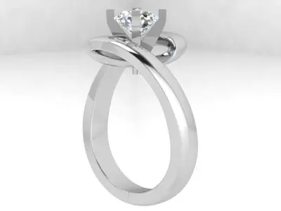 Round Diamond Tension Ring 3598 3D print model