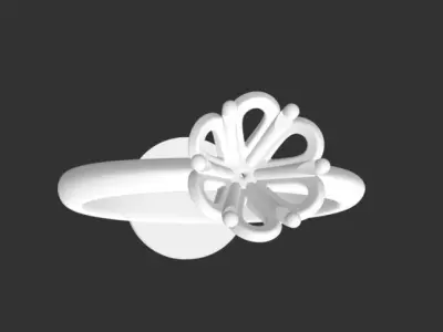 Decorative Solitaire Ring With Printing Base Free 3D model