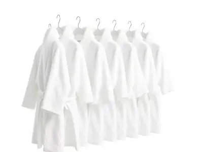Fluffy White Robe model pack Low-poly 3D model