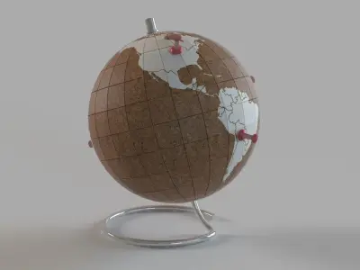 Small White Cork Globe 3D model