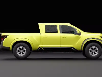 Nissan 4x4 Car Metallic Yellow Low-poly 3D model