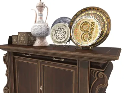 Classic European style Cabinet and Decoration 2 3D model