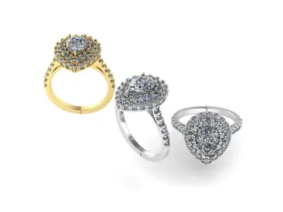Diamond ring Solitaire ring model jewelry 3D print model 3D 3D print model