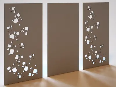 Partition three metal panels 3D model