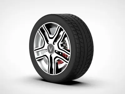 Car wheel - full parts 3D model
