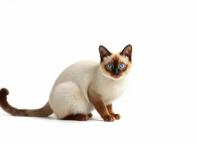Realistic Siamese Cat 3D Model with Blue Eyes Low-poly 3D model