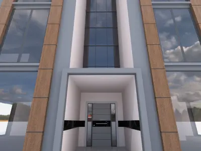 building 01 with interior Low-poly 3D model