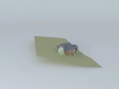 Individual wood frame house Free 3D model