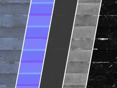 Metal Materials 61- Metal panels By Painting Sbsar Pbr Seamless Texture