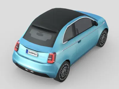 Fiat 500 la Prima 2021 Low-poly 3D model