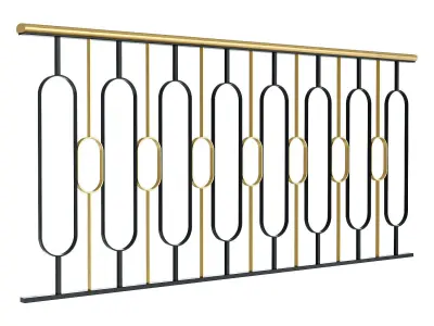Set of classic railings 2 3D model