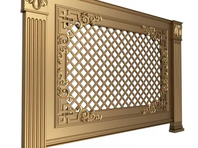 Radiator Cover Decorative Screening Grille Panel 02 Low-poly 3D model
