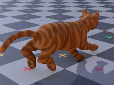 Stylized Cat Low-poly 3D model