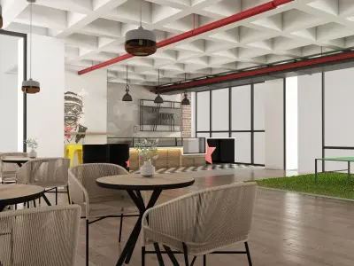 Go-Kart Cafe Restaurant 3D model