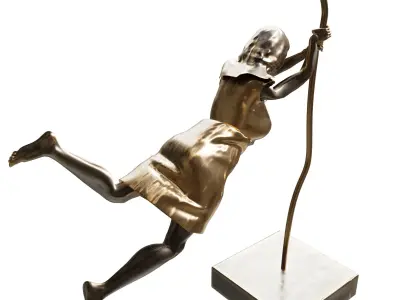 girl jump sculpture 3D model