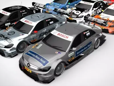 Mercedes Benz DTM 2011 Season Pack Low-poly 3D model
