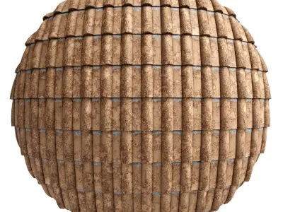 Roof Tile Materials 4- By 3 color Pbr By Sbsar 4k Texture