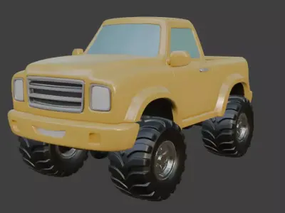 Cartoon Yellow Truck Car Model for 3D Print 3D print model