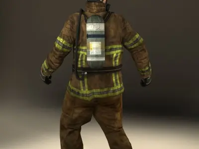 Firefigther Rigged 3D model