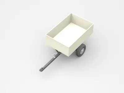 Small Industrial Trailer 3D model