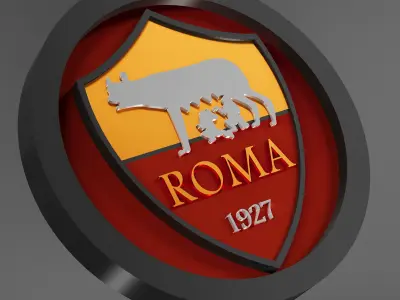 Associazaone Sportiva Roma S p A logo football club Italy 3D print model