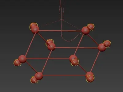 Molecule Gold Chandelier 3D model