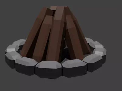 Low Poly Campfire Free low-poly 3D model