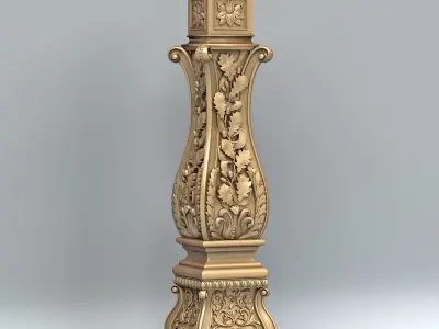 Newel post 004 3D model