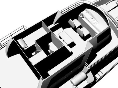 Millenial 68 - 70ft  luxury Motor Yacht Low-poly 3D model