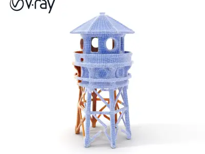 Wooden Lighthouse Tower model pack for Game and Architectural... Low-poly 3D model